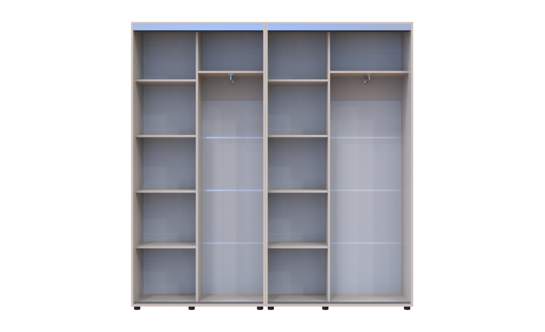 Tolóajtós gardróbszekrény Doros Sigma Slim kasmír 2+2 ajtó 210x45x214.4 (42005588)