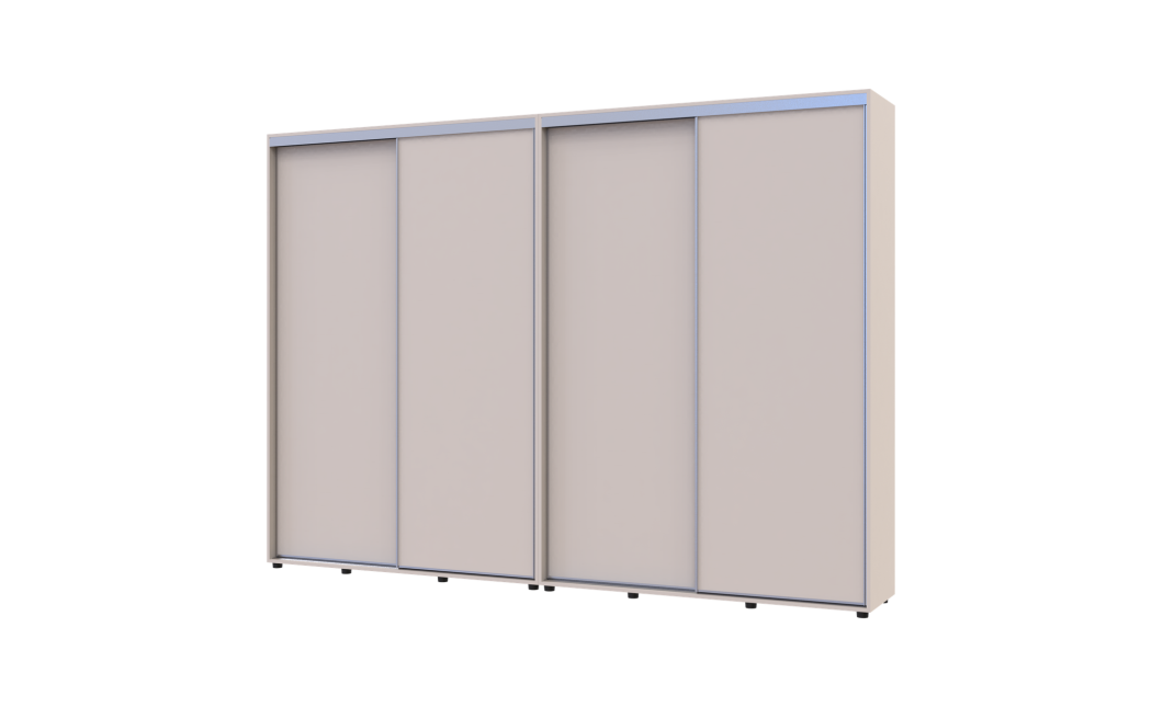 Tolóajtós gardróbszekrény Doros Sigma Slim kasmír 2+2 ajtó 300x45x214.4 (42005606)
