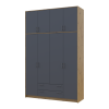 Nyílóajtós gardrobszekrény Doros Rondi felsőszekrénnyel Artizán tölgy/Grafitszürke 4 ajtó 160х52х260 (42005188)