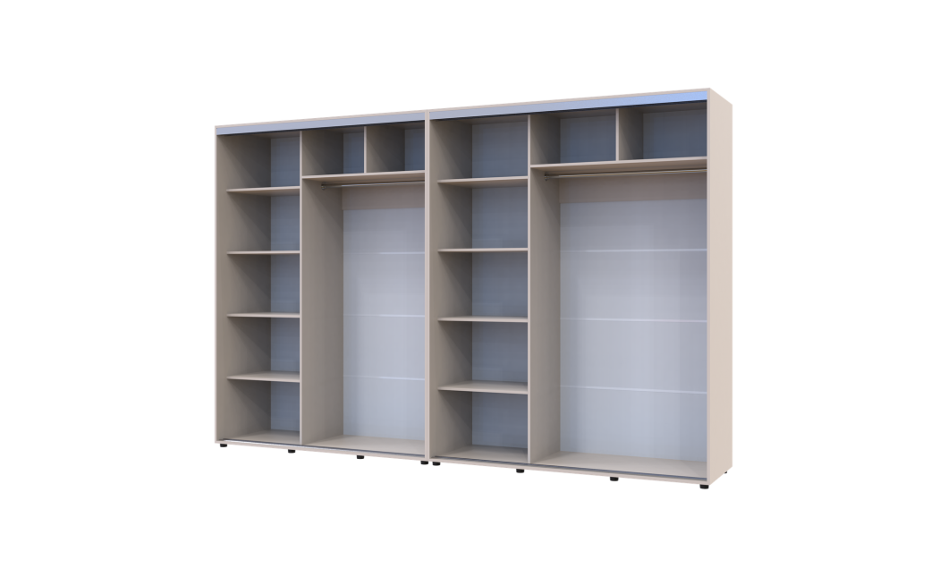 Tolóajtós gardróbszekrény Doros Sigma Slim kasmír 2+2 ajtó 330x60x214.4 (42005613)