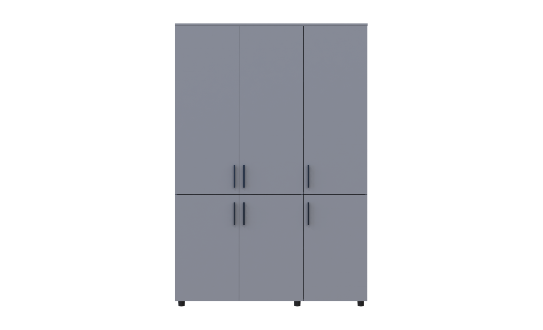 Nyílóajtós gardrobszekrény Doros Thorn Szürke 3 ajtó polcokkal 135x51,6x200 (44900488)