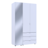 Nyílóajtós gardróbszekrény Doros Gelár Fehér 2 bútorlap / Tükör 116,5x49,5x203,4 (42002154)