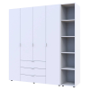 Gardróbszekrény szett Doros Gelár nyitott polccal Fehér 4 bútorlap 193,2x49,5x203,4 (42005038)