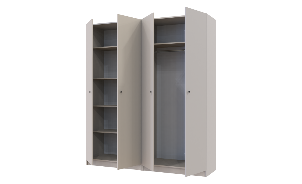 Gardróbszekrény szett Doros Promo polcokkal Kasmír 2+2 bútorlap 180x48x204 (44900290)