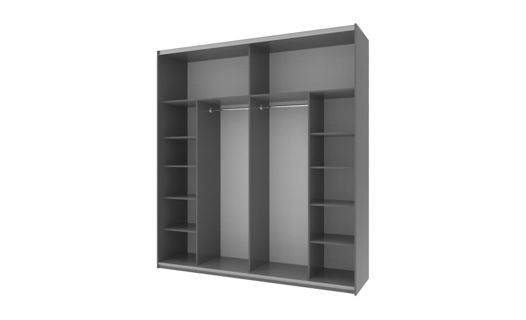 Tolóajtós gardróbszekrény Doros G-Caiser grafit / fehér Klondike betéttel 2 bútorlap / 5 rész 220x60x240 (42001015)