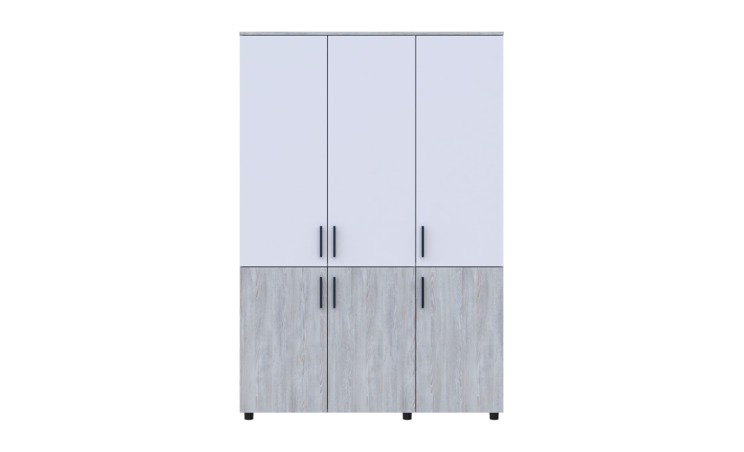 Nyílóajtós gardrobszekrény Doros Thorn Natti Lúcc/Fehér 3 ajtó polcokkal 135x51,6x200 (44900508)
