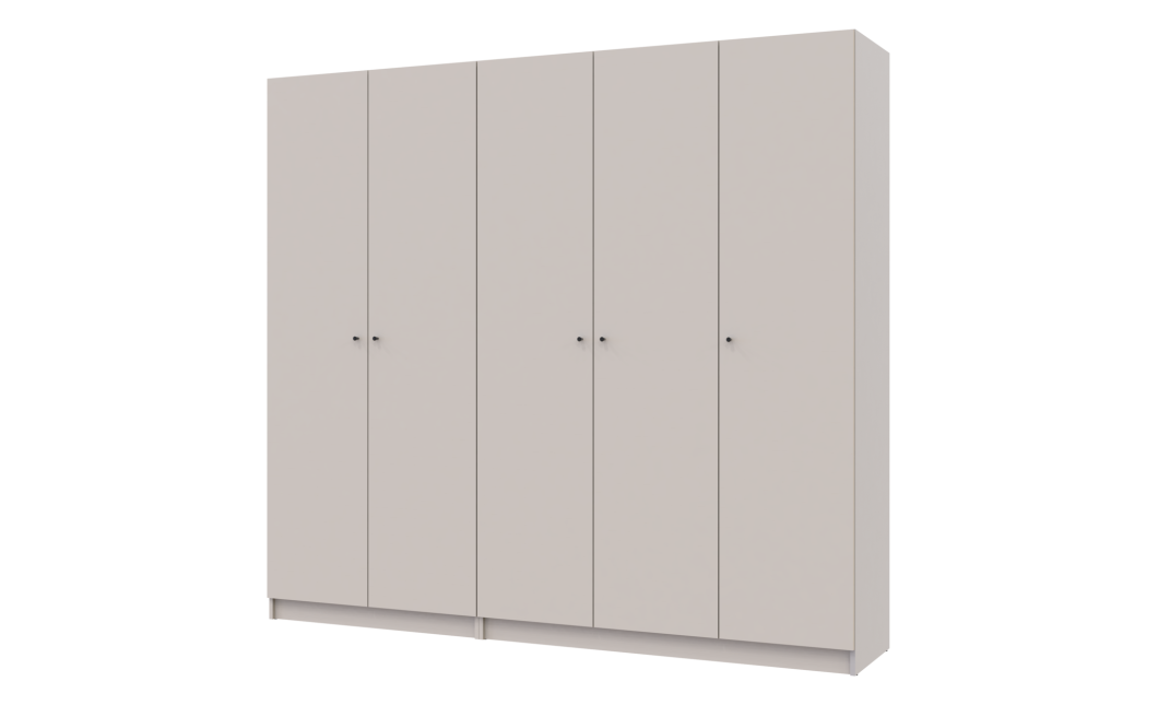 Nyílóajtós gardróbszekrény Doros Promo kasmír 2+3 bútorlap 225x48x204 (80737673)