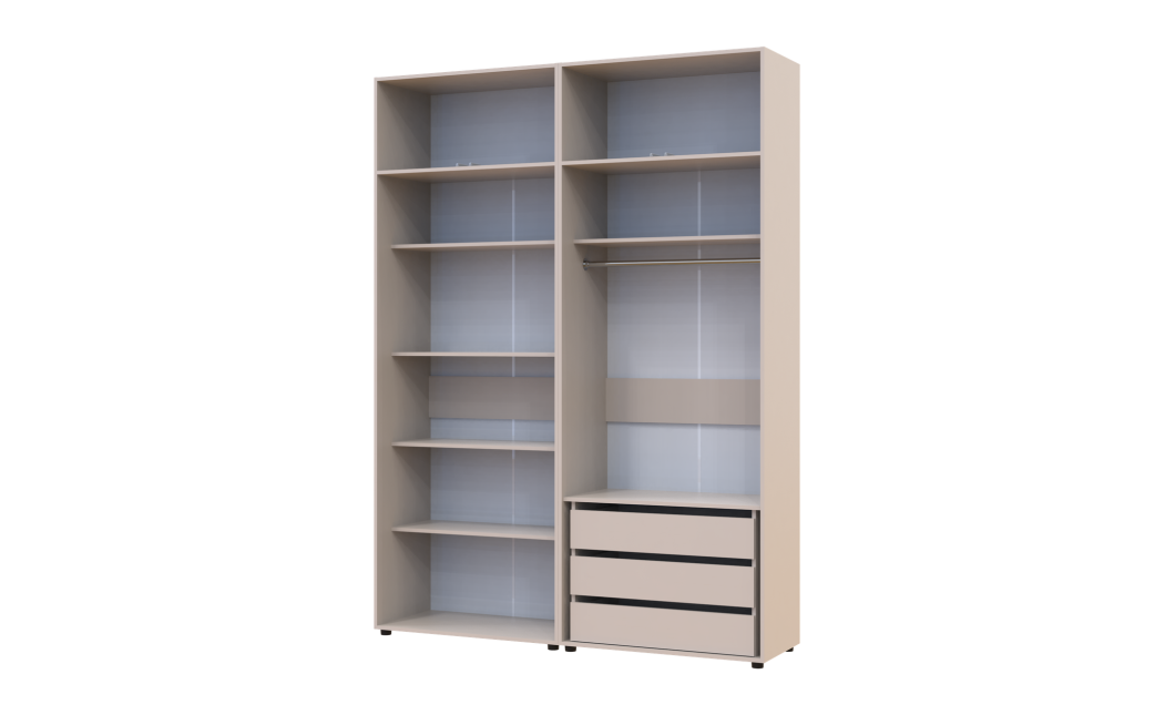 Gardróbszekrény fiókokkal, polcokkal és felsőszekrénnyel Doros Kasper Kasmír 2+2 ajtó 180x48x245 (42005544)