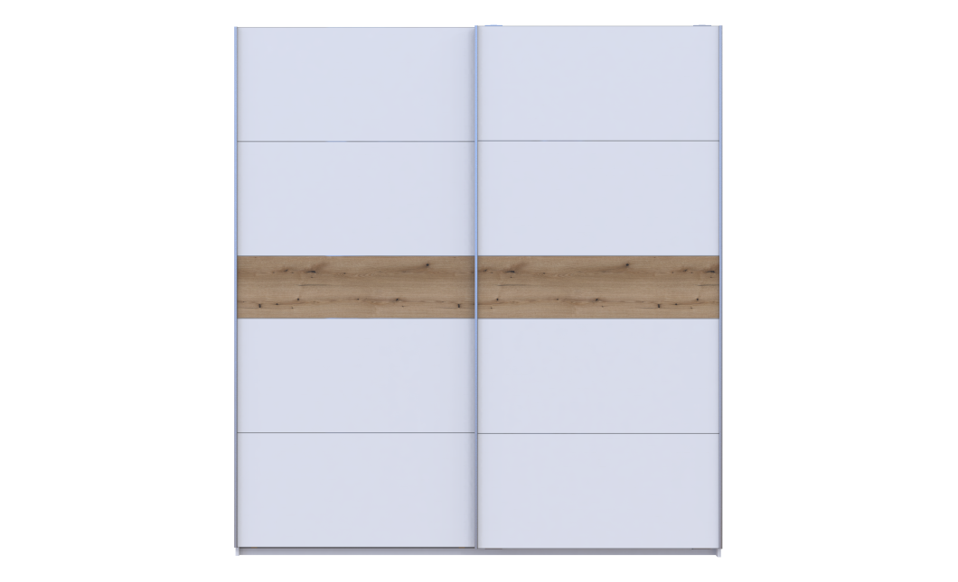Tolóajtós gardróbszekrény Doros G-Caiser fehér/fehér Ewok tölgy betéttel 2 bútorlap / 5 rész 220x60x240 (44900283)