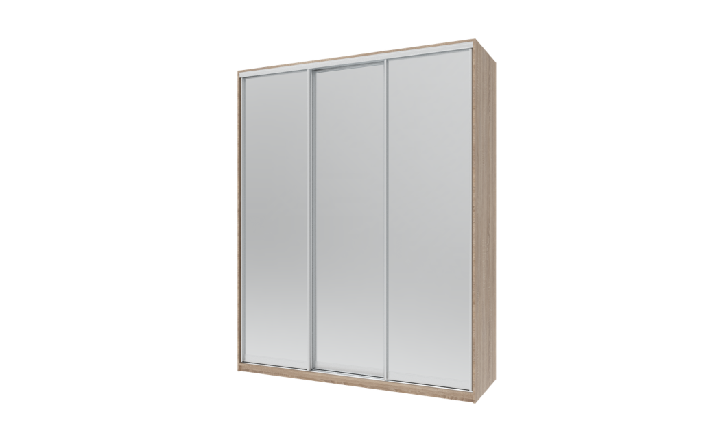 Tolóajtós gardróbszekrény Doros City light Sonoma tölgy 3 tükör 180х60х225 (42002057)