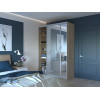 Tolóajtós gardróbszekrény Doros City light Sonoma tölgy 2 tükör 150х60х225 (44900073)