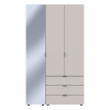 Nyílóajtós gardróbszekrény Doros Gelár kasmír 2 bútorlap / Tükör 116,5x49,5x203,4 (80737655)