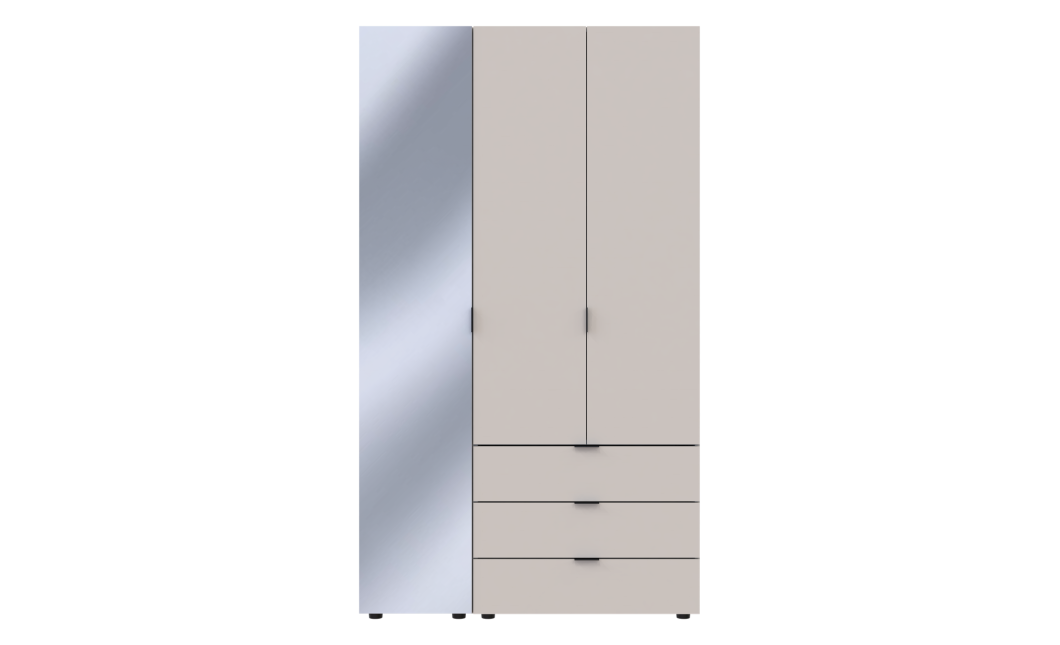 Nyílóajtós gardróbszekrény Doros Gelár kasmír 2 bútorlap / Tükör 116,5x49,5x203,4 (80737655)