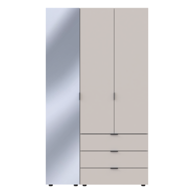 Nyílóajtós gardróbszekrény Doros Gelár kasmír 2 bútorlap / Tükör 116,5x49,5x203,4 (80737655)