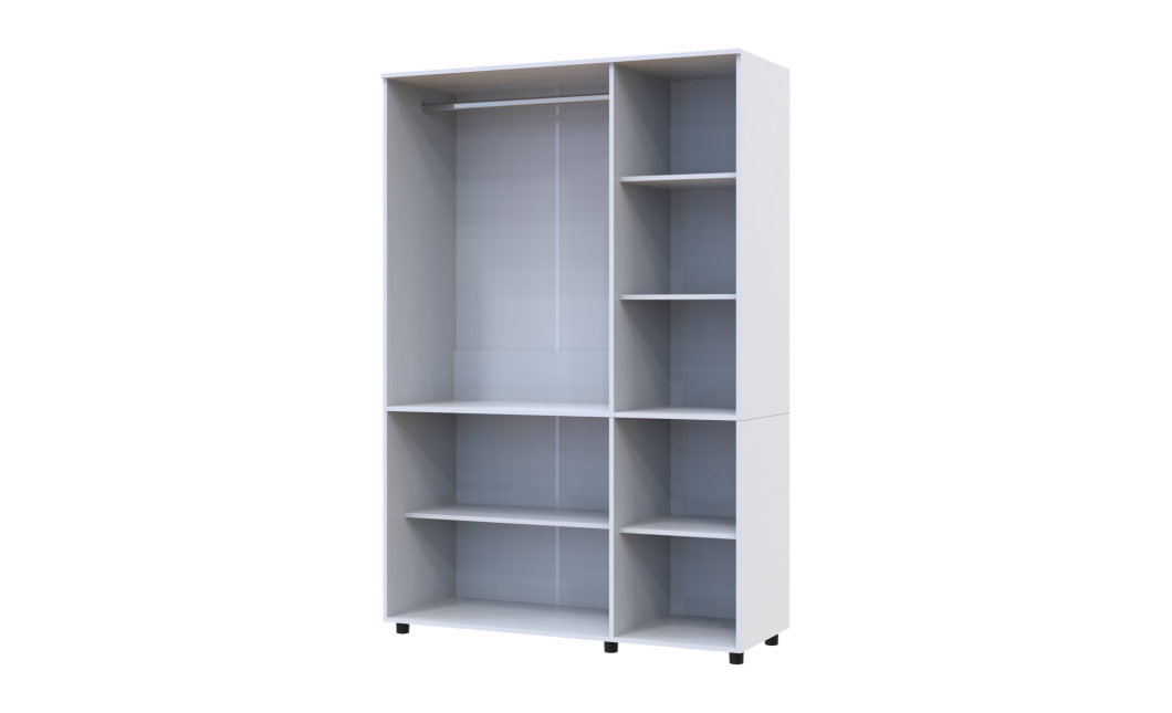 Nyílóajtós gardrobszekrény Doros Thorn Fehér 3 ajtó vállfás 135x51,6x200 (44900483)