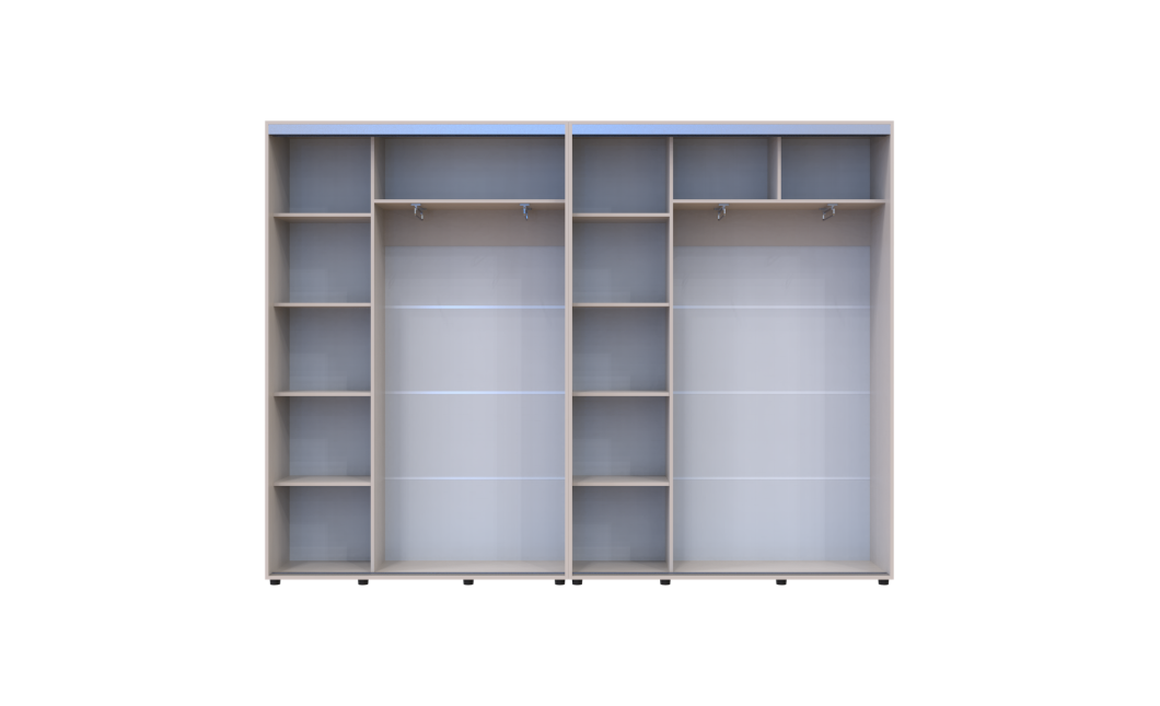Tolóajtós gardróbszekrény Doros Sigma Slim kasmír 2+2 ajtó 290x45x214.4 (42005604)