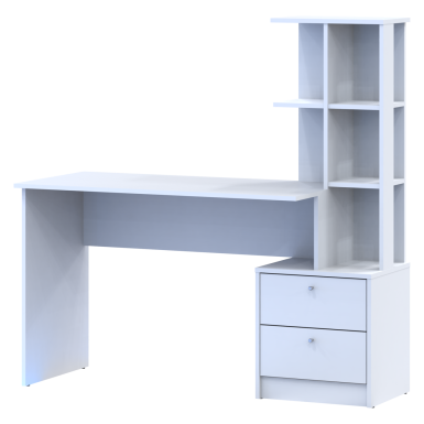 Felépítményes számítógépasztal Doros T7 Fehér 136x55x138 (81373482)