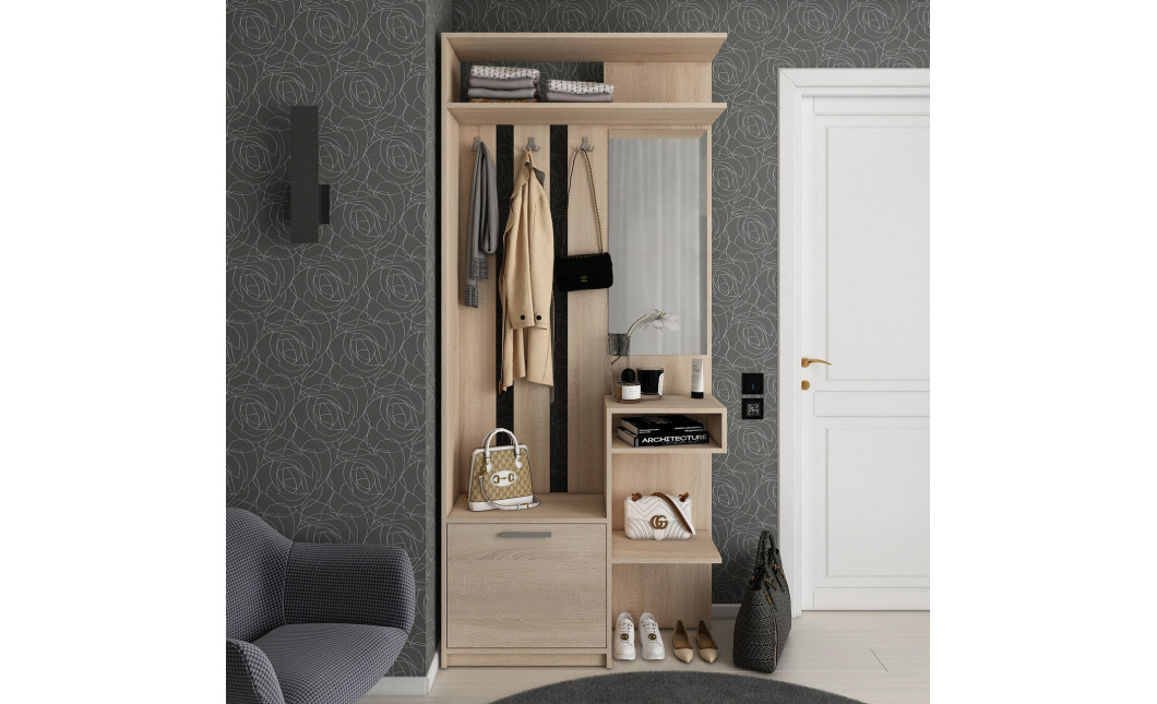 Előszobaszekrény Doros Riviera Sonoma tölgy 91,5x30x203 (81336222)
