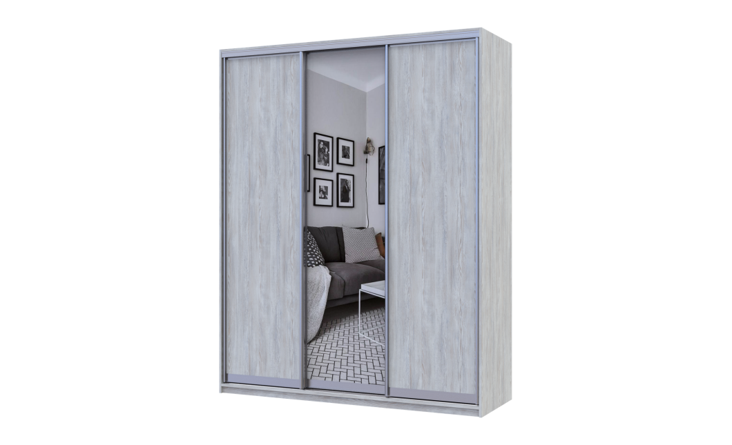Tolóajtós gardróbszekrény Doros City light Natti Lúc 2 bútorlap / 1 tükör 180x60x225 (80736522)