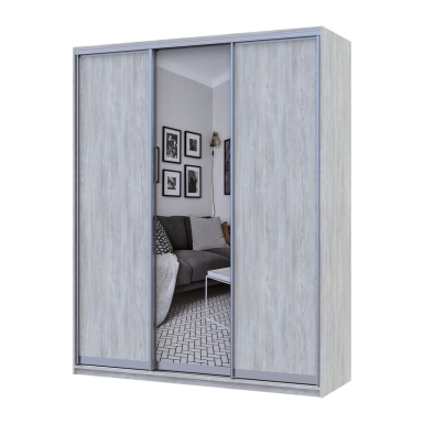 Tolóajtós gardróbszekrény Doros City light Natti Lúc 2 bútorlap / 1 tükör 180x60x225 (80736522)