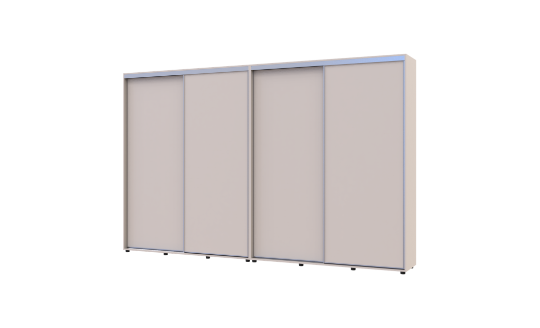 Tolóajtós gardróbszekrény Doros Sigma Slim kasmír 2+2 ajtó 340x45x214.4 (42005614)