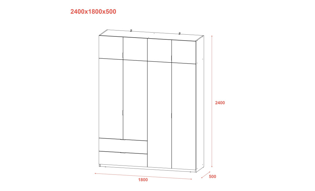 Nyílóajtós gardróbszekrény Doros Lukas Sonoma tölgy/Sonoma tölgy 180x50x250 (80737731)