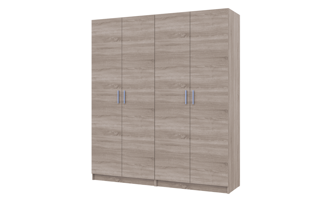 Gardróbszekrény szett Doros Promo polcokkal Sonoma tölgy 2+2 bútorlap 180x48x204 (44900287)