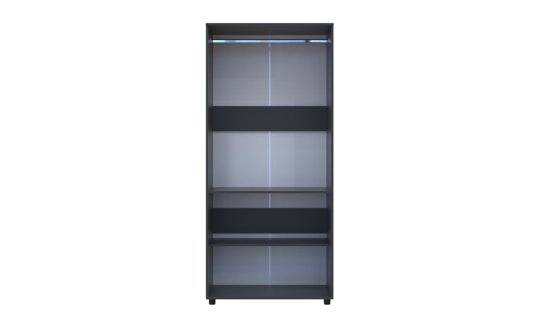 Nyílóajtós gardrobszekrény Doros Thorn Antracit 2 ajtó vállfás 90x51,6x200 (44900443)
