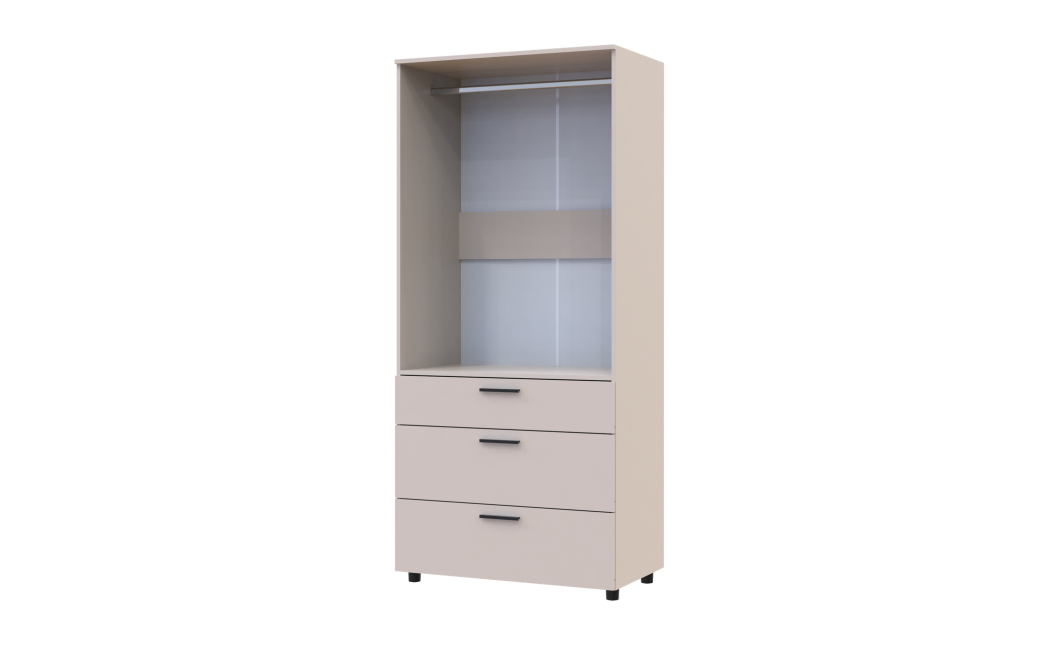 Nyílóajtós gardrobszekrény Doros Thorn Kasmír 2 ajtó/3 fiók vállfás 90x51,6x200 (44900449)