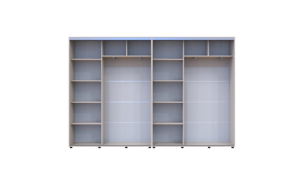 Tolóajtós gardróbszekrény Doros Sigma Slim kasmír 2+2 ajtó 320x45x214.4 (42005610)