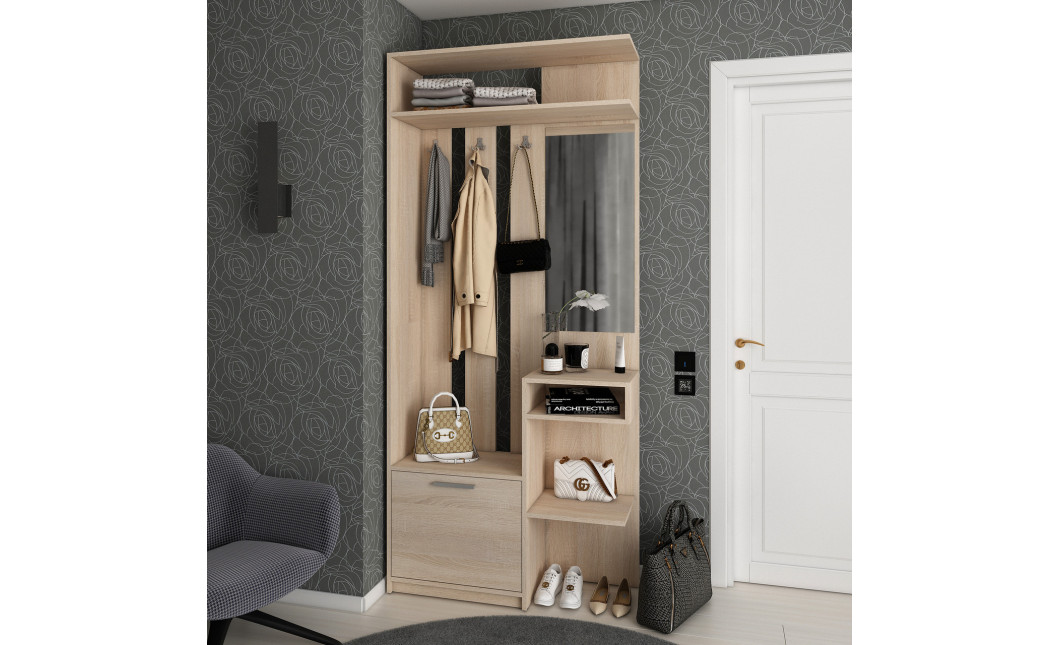 Előszobaszekrény Doros Riviera Sonoma tölgy 91,5x30x203 (81336222)