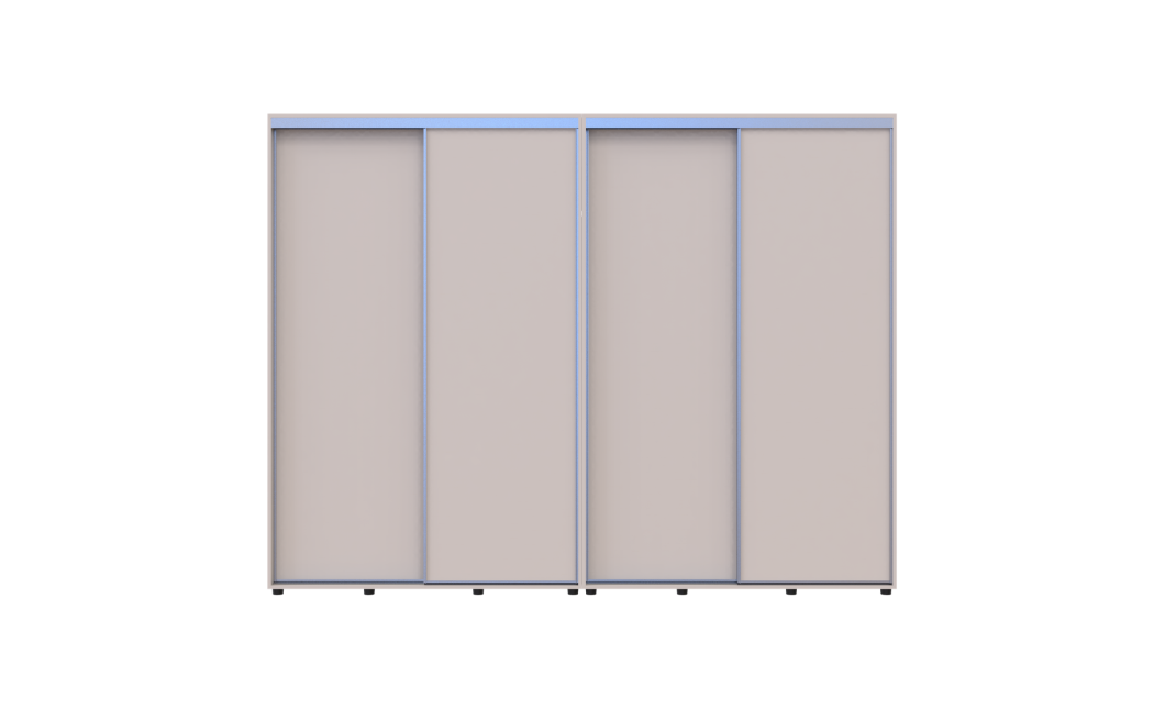 Tolóajtós gardróbszekrény Doros Sigma Slim kasmír 2+2 ajtó 280x45x214.4 (42005602)