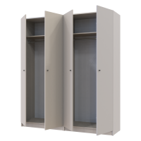 Nyílóajtós gardróbszekrény Doros Promo kasmír 2+2 bútorlap 180x48x204 (80737672)
