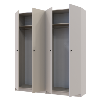 Nyílóajtós gardróbszekrény Doros Promo kasmír 2+2 bútorlap 180x48x204 (80737672)