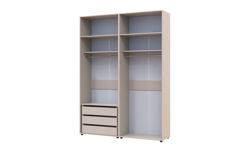 Gardróbszekrény fiókokkal és felsőszekrénnyel Doros Kasper Kasmír 2+2 ajtó 180x48x245 (42005542)