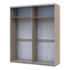 Tolóajtós gardróbszekrény Doros L-Caiser Sonoma tölgy / Fehér Klondike 2 bútorlap 180x60x213 (65789455)