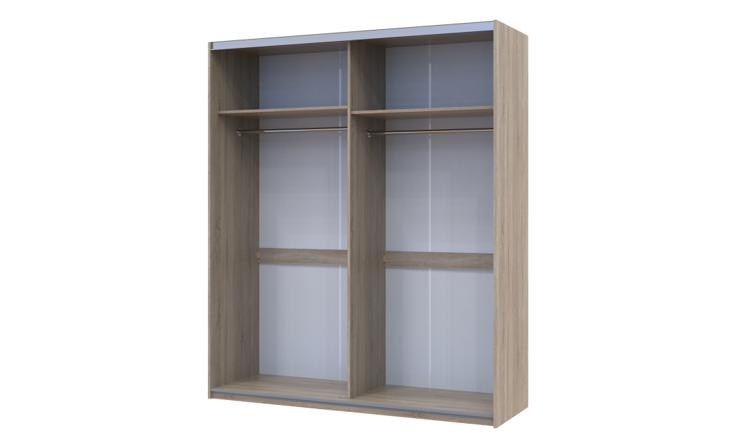 Tolóajtós gardróbszekrény Doros L-Caiser Sonoma tölgy / Fehér Klondike 2 bútorlap 180x60x213 (65789455)
