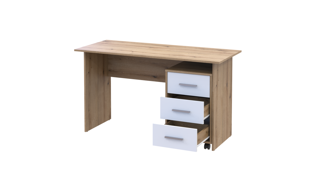 Számítógépasztall Doros T3 Ewok tölgy / Fehér 120x60x78 (41901064)