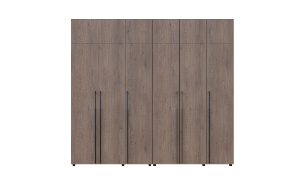 Gardróbszekrény polcokkal és felsőszekrénnyel Doros Kasper Cremona Cannolo 3+3 ajtó 270x48x245 (42005577)