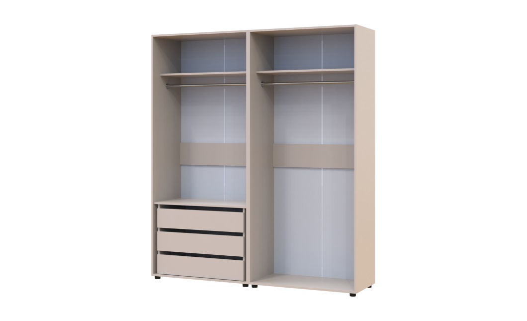 Gardróbszekrény fiókokkal Doros Kasper Kasmír 2+2 ajtó 180x48x204 (42005728)