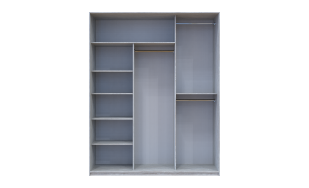 Tolóajtós gardróbszekrény Doros City light Natti Lúc 1 bútorlap / 2 tükör 180x60x225 (80736520)