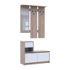 Előszobaszekrény Doros Bella Sonoma tölgy/Fehér 1 Bútorlap / 1 tükör 100х40х210 (44900410)