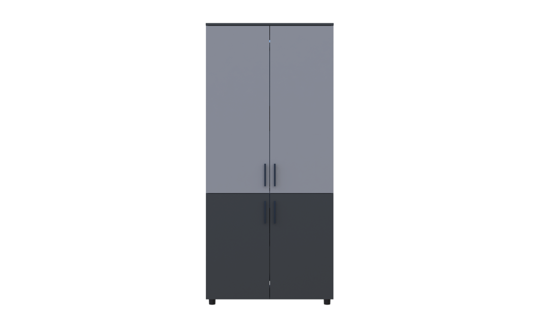 Nyílóajtós gardrobszekrény Doros Thorn Antracit/Szürke 2 ajtó polcokkal 90x51,6x200 (44900472)