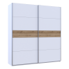 Tolóajtós gardróbszekrény Doros G-Caiser fehér/fehér Ewok tölgy betéttel 2 bútorlap / 5 rész 220x60x240 (44900283)