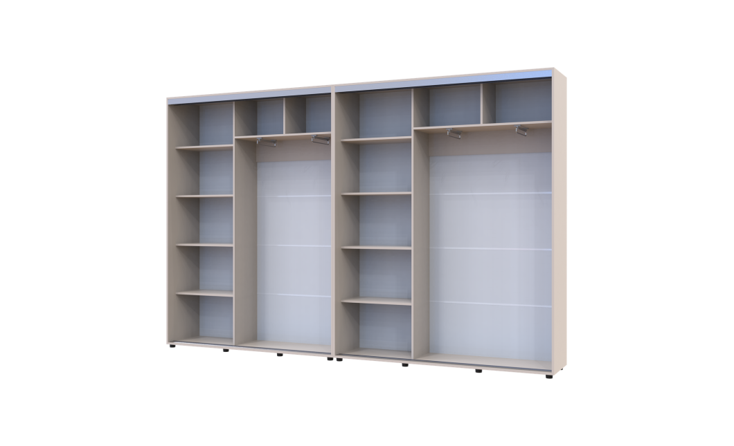 Tolóajtós gardróbszekrény Doros Sigma Slim kasmír 2+2 ajtó 330x45x214.4 (42005612)