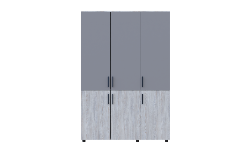 Nyílóajtós gardrobszekrény Doros Thorn Natti Lúcc/Szürke 3 ajtó polcokkal 135x51,6x200 (44900512)