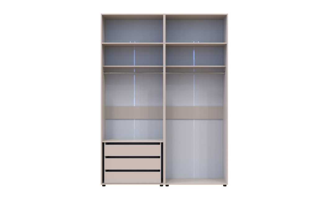 Gardróbszekrény fiókokkal és felsőszekrénnyel Doros Kasper Kasmír 2+2 ajtó 180x48x245 (42005542)