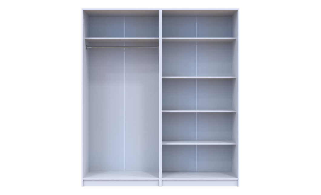 Gardróbszekrény szett Doros Promo polcokkal Fehér 2+2 bútorlap 180x48x204 (44900288)