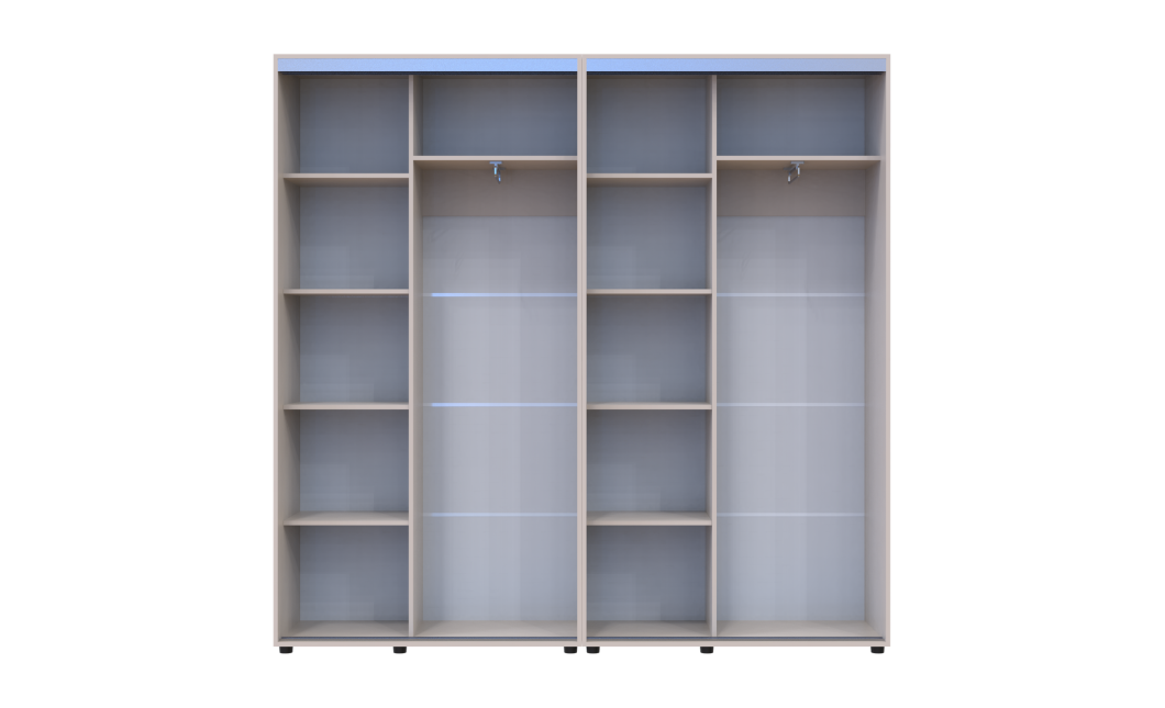 Tolóajtós gardróbszekrény Doros Sigma Slim kasmír 2+2 ajtó 220x45x214.4 (42005590)