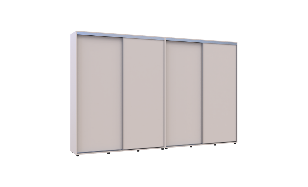 Tolóajtós gardróbszekrény Doros Sigma Slim kasmír 2+2 ajtó 340x45x214.4 (42005614)